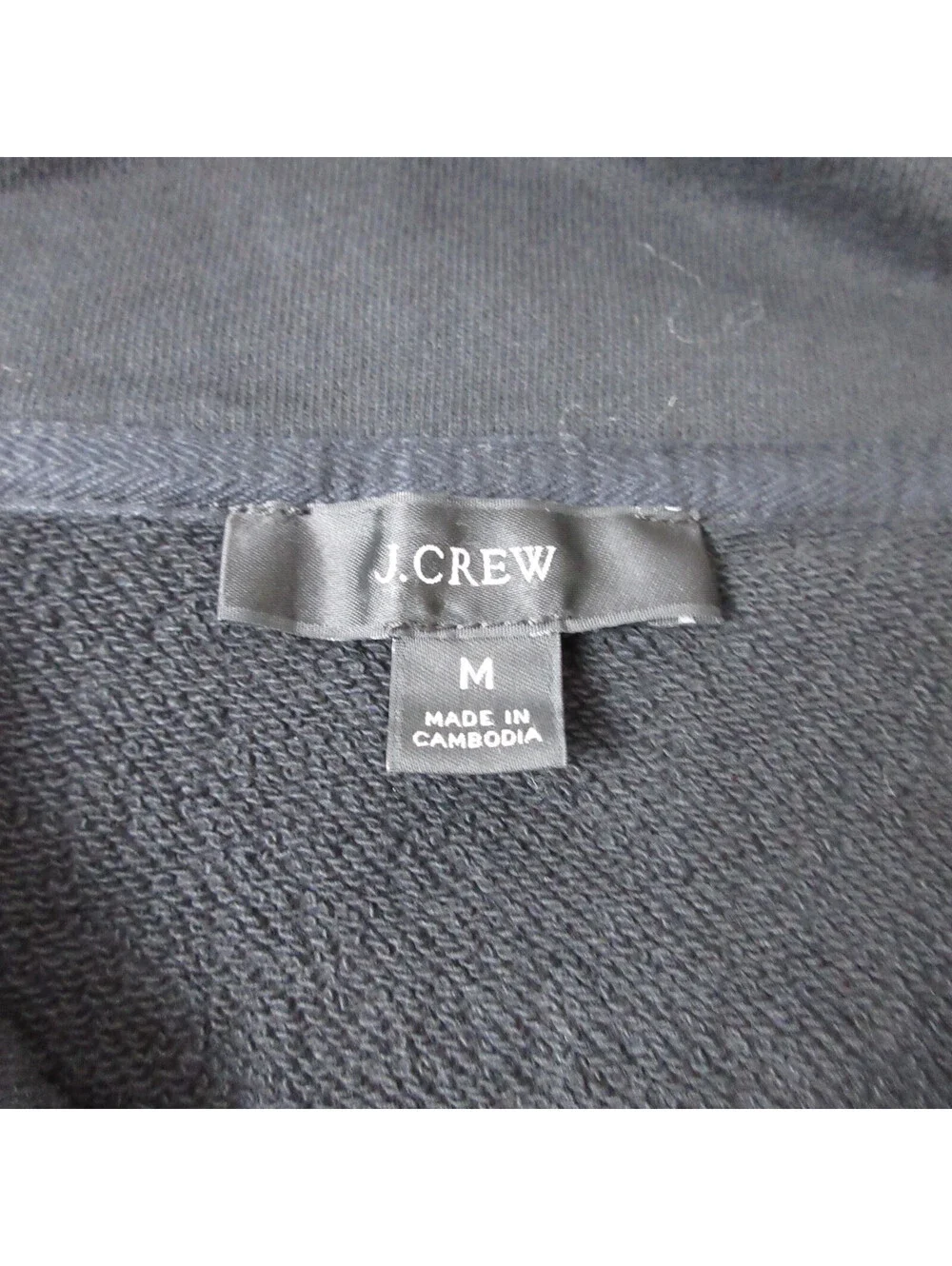 J Crew Pullover Sweatshirt Mens M Black Half Zip Heavyweight Fleece Outdoors